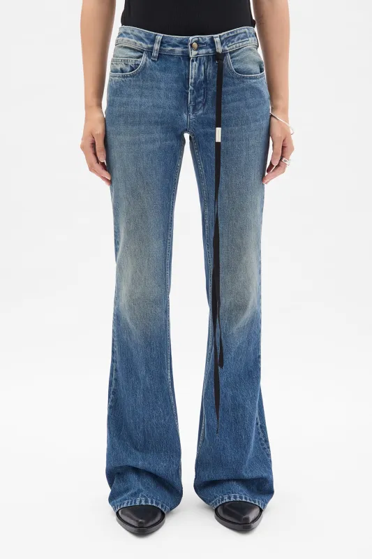 Xyla 5-Pockets Slim Fit Bootcut Trousers made by Ann Demeulemeester