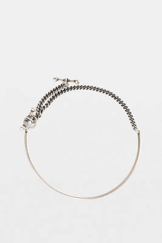 Cally Slim Necklace with Chain made by Ann Demeulemeester