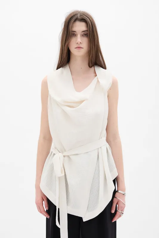 Macy Asymmetric Wrap Top sold by Ann Demeulemeester