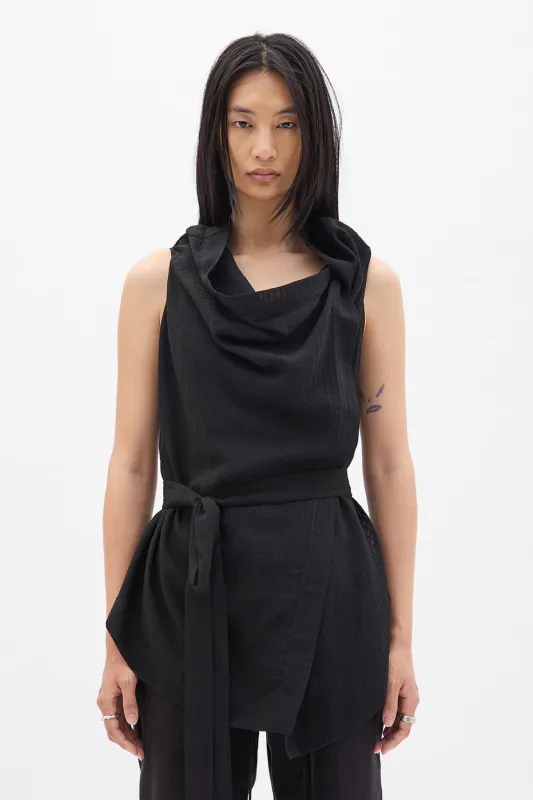 Macy Asymmetric Wrap Top sold by Ann Demeulemeester