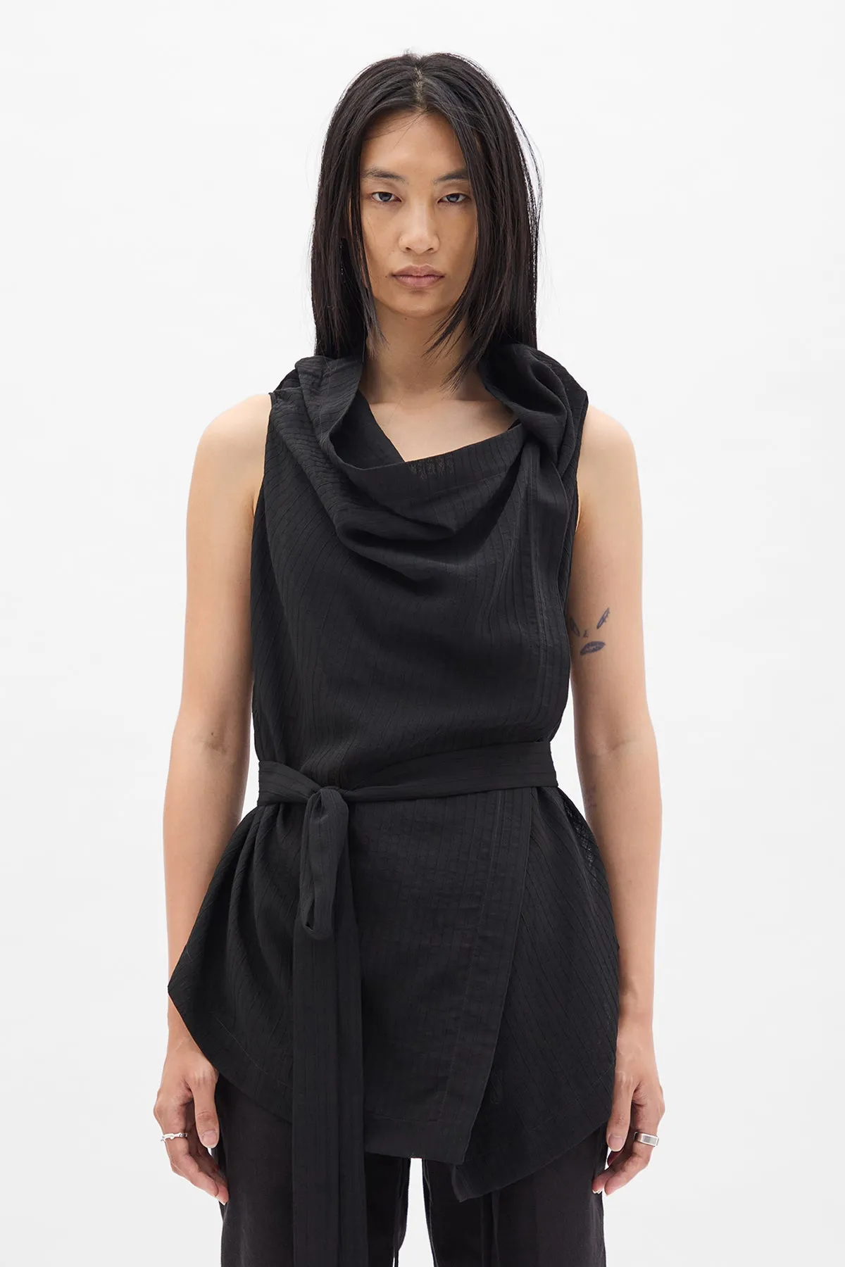 Macy Asymmetric Wrap Top sold by Ann Demeulemeester