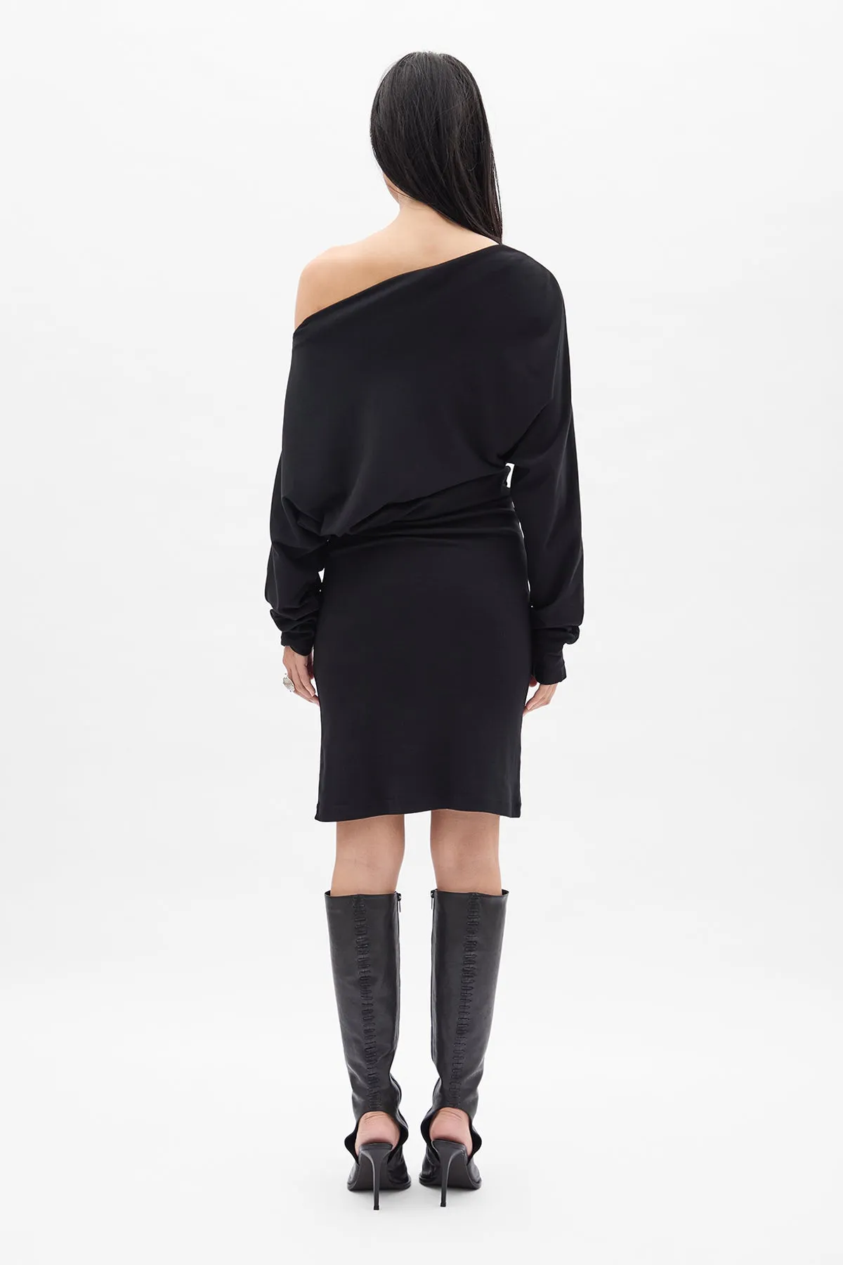 Bila Long Bias Cut Dropped Shoulder Dress sold by Ann Demeulemeester product image thumbnail 3