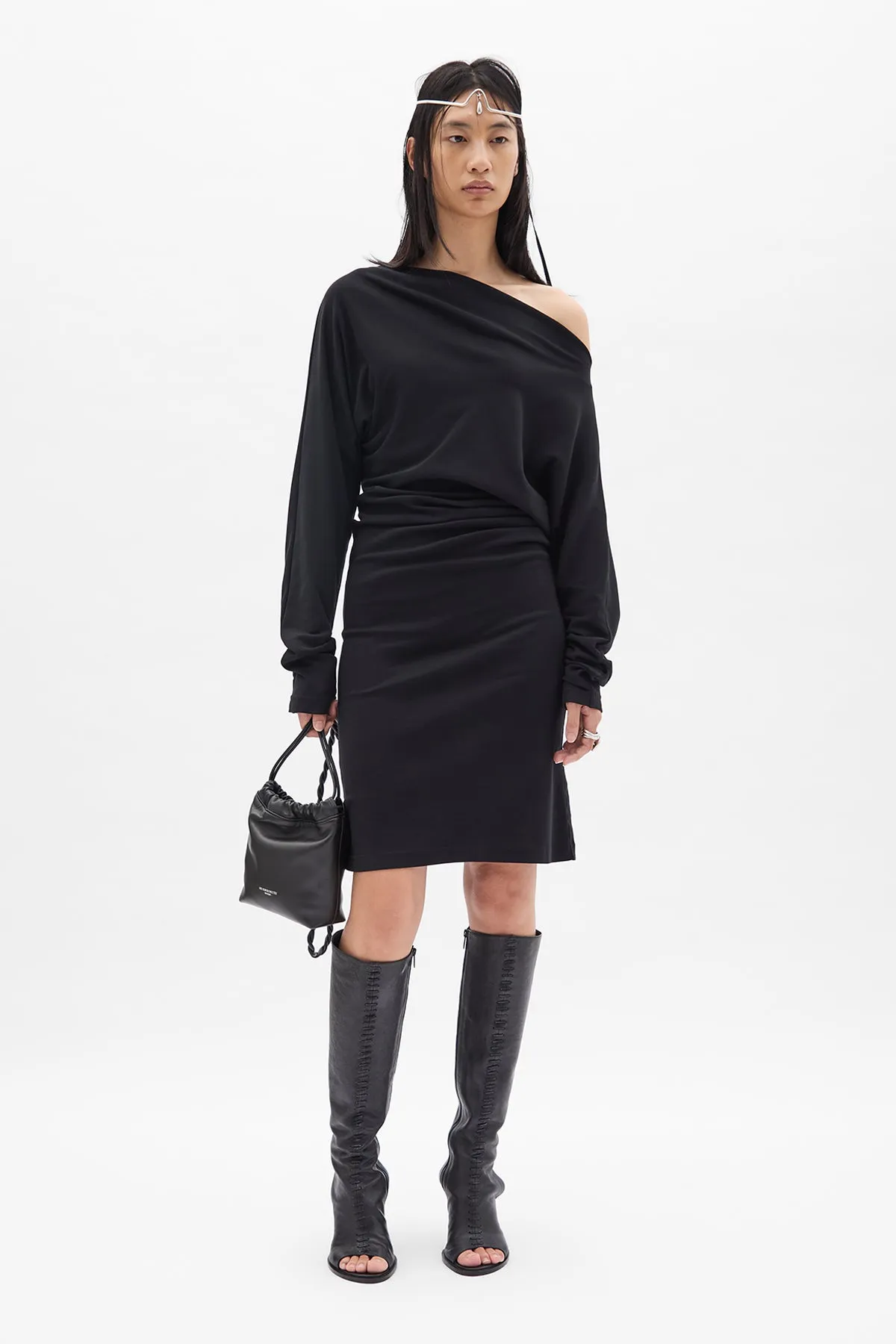Bila Long Bias Cut Dropped Shoulder Dress sold by Ann Demeulemeester product image thumbnail 4