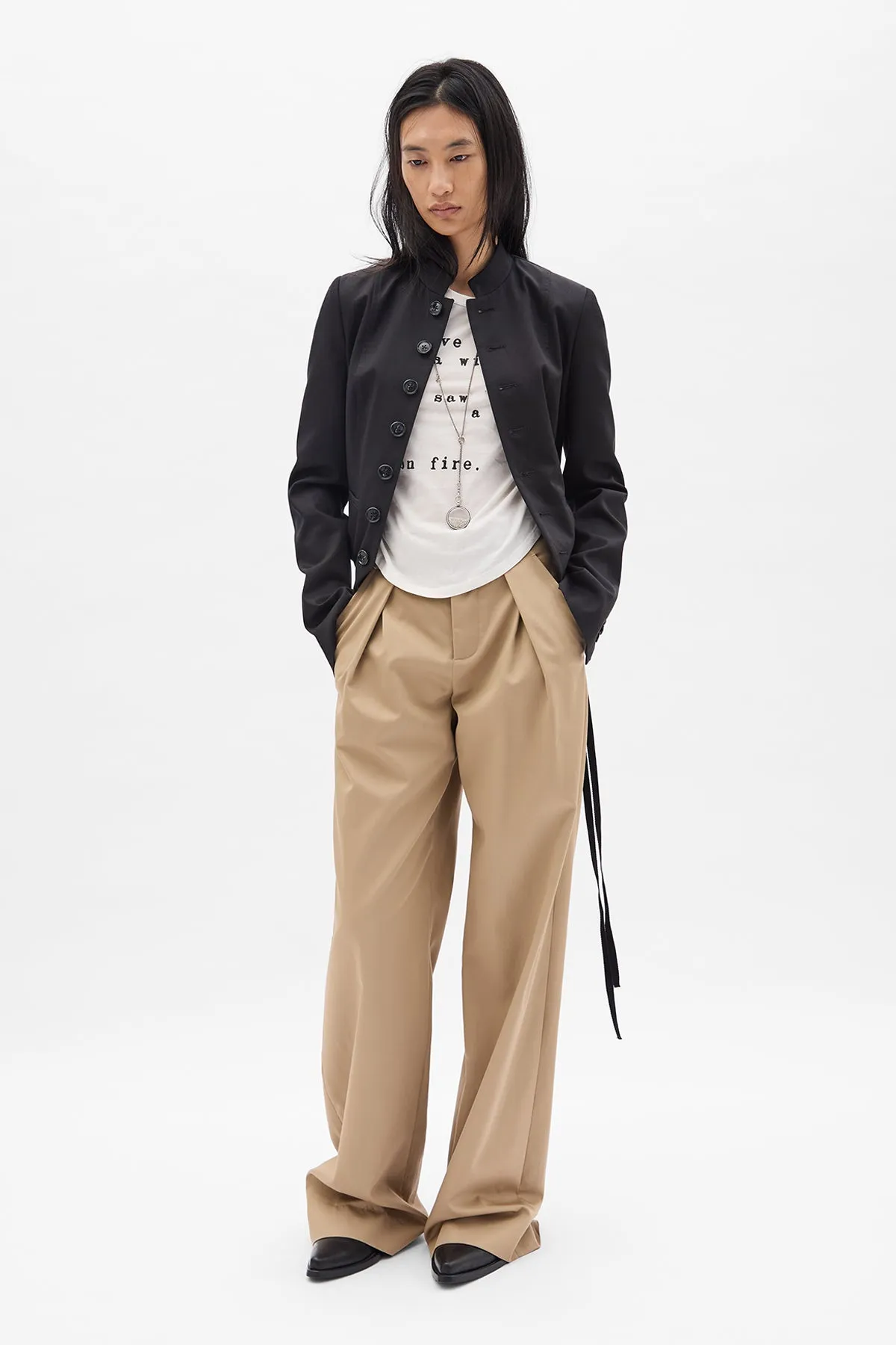 Nouk Wide Leg Pleated Trousers sold by Ann Demeulemeester product image thumbnail 4
