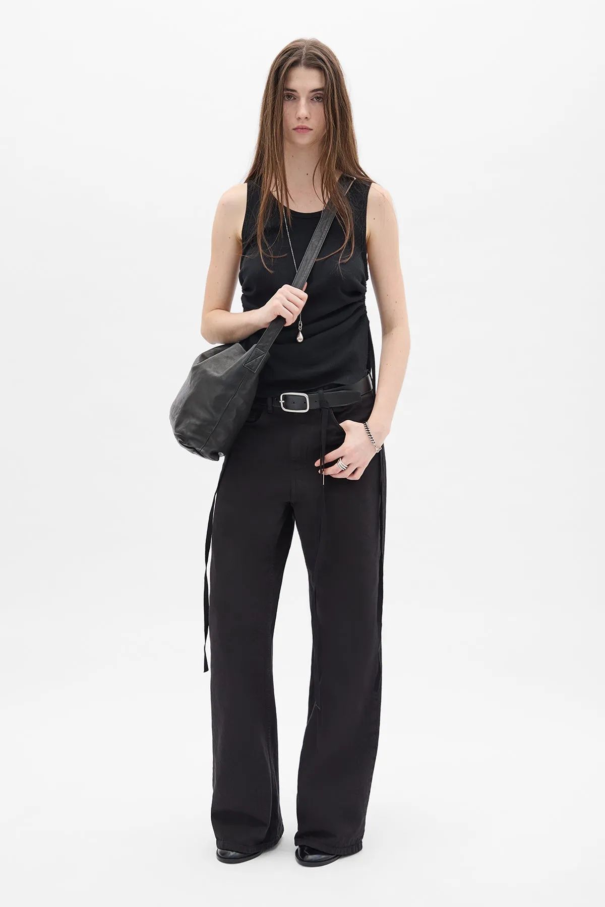 Mara Wrinkled Cropped Tank Top sold by Ann Demeulemeester product image thumbnail 4