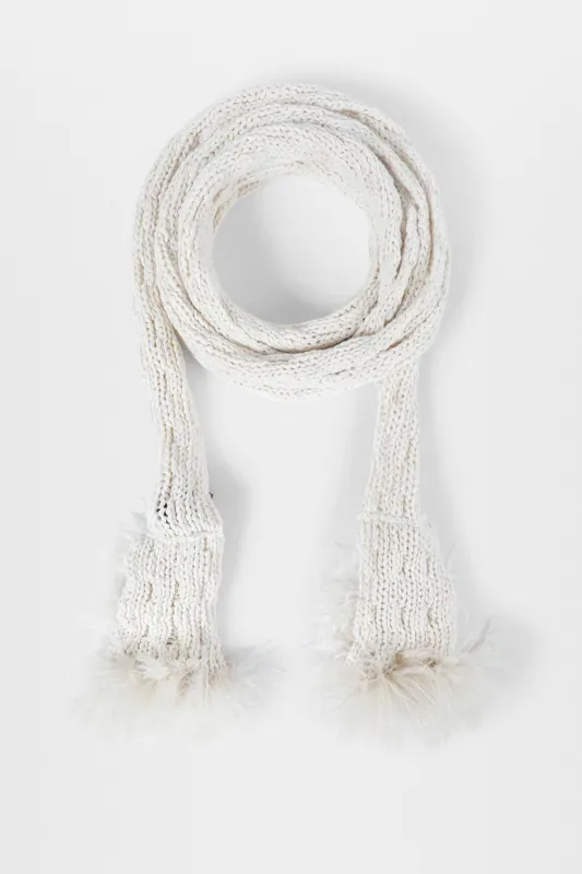 Rae Ribbed Scarf With Feathered Ruffles made by Ann Demeulemeester