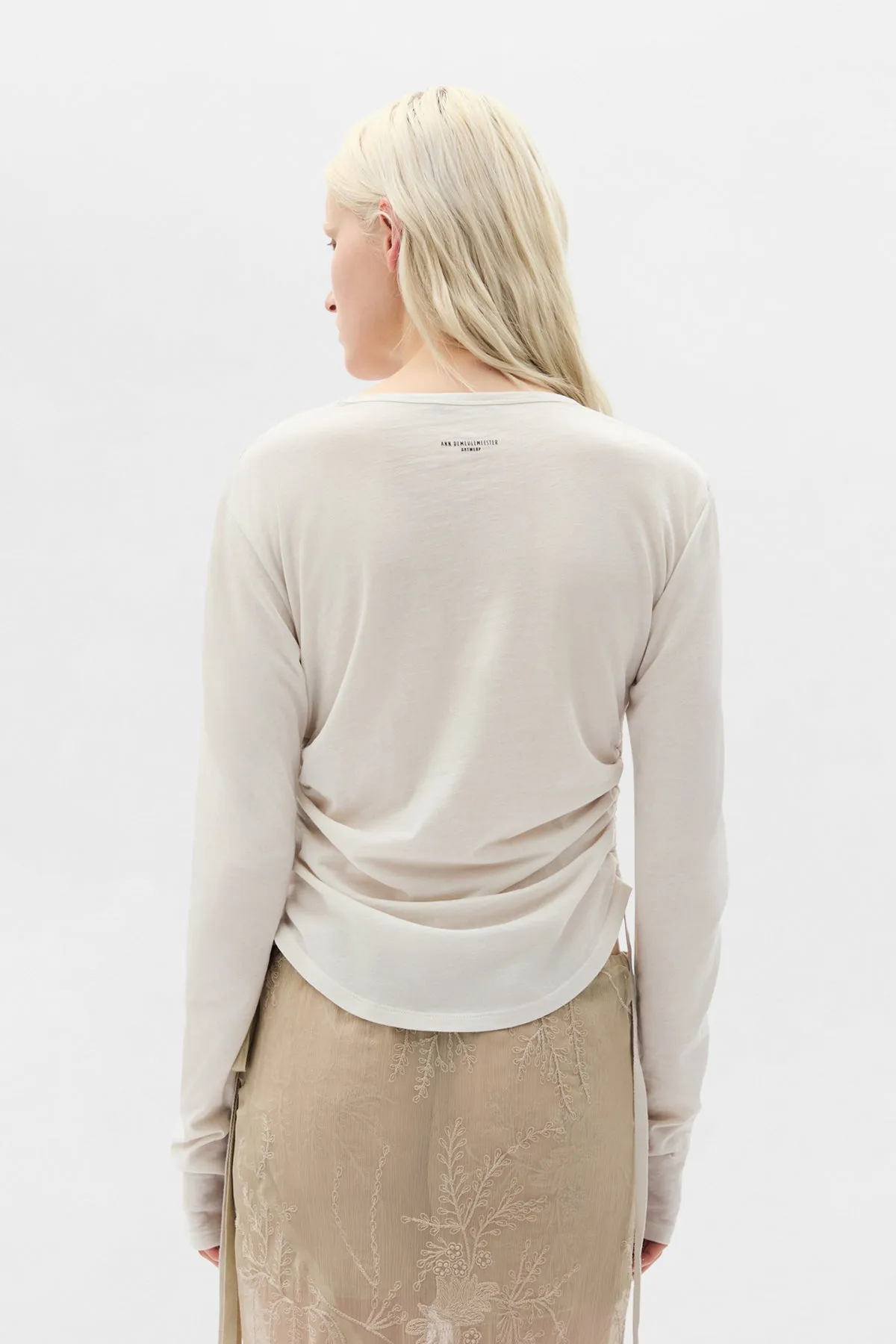 Dot Wrinkled Cropped Long Sleeve Top sold by Ann Demeulemeester product image thumbnail 3