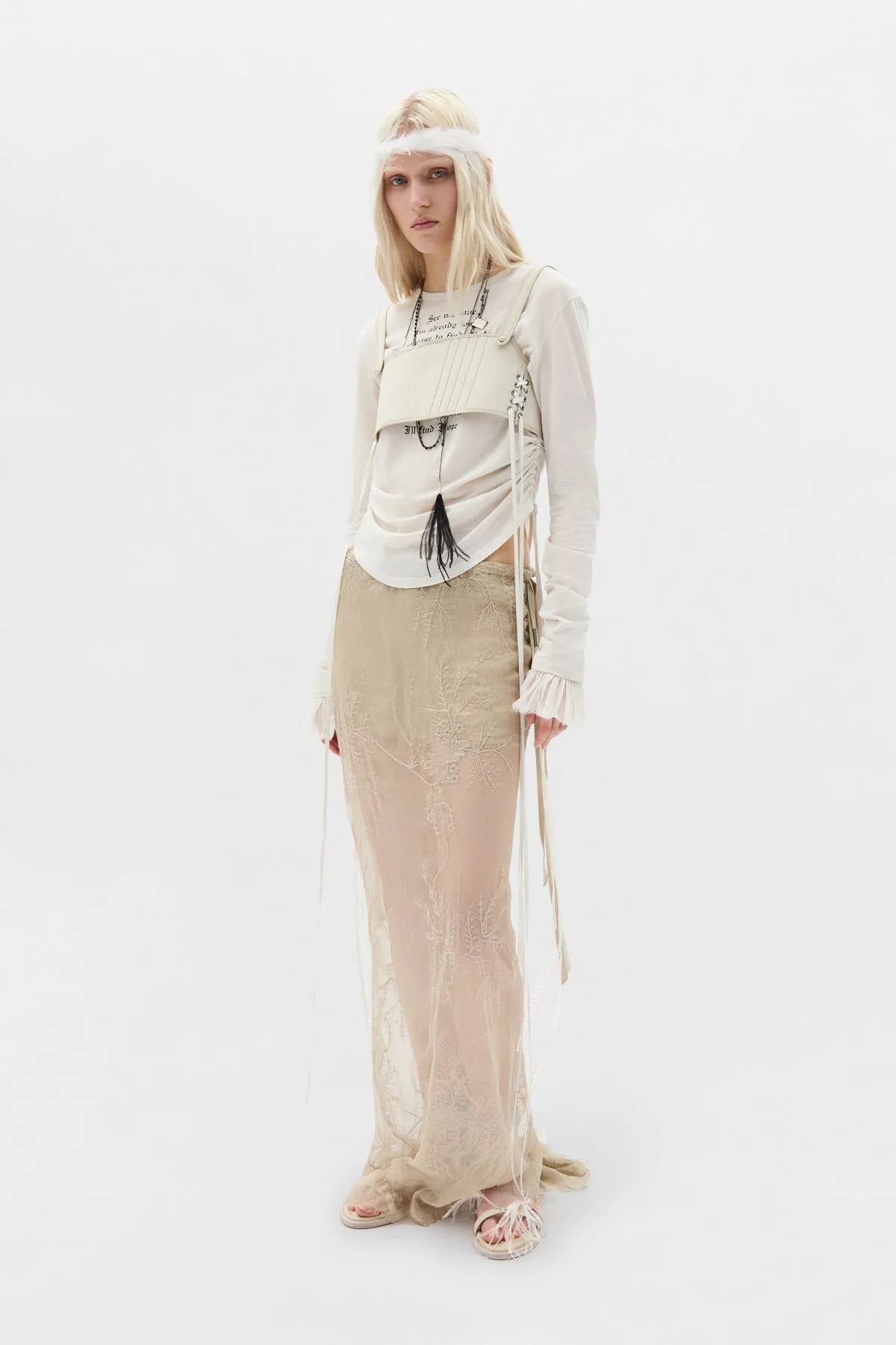 Dot Wrinkled Cropped Long Sleeve Top sold by Ann Demeulemeester product image thumbnail 4