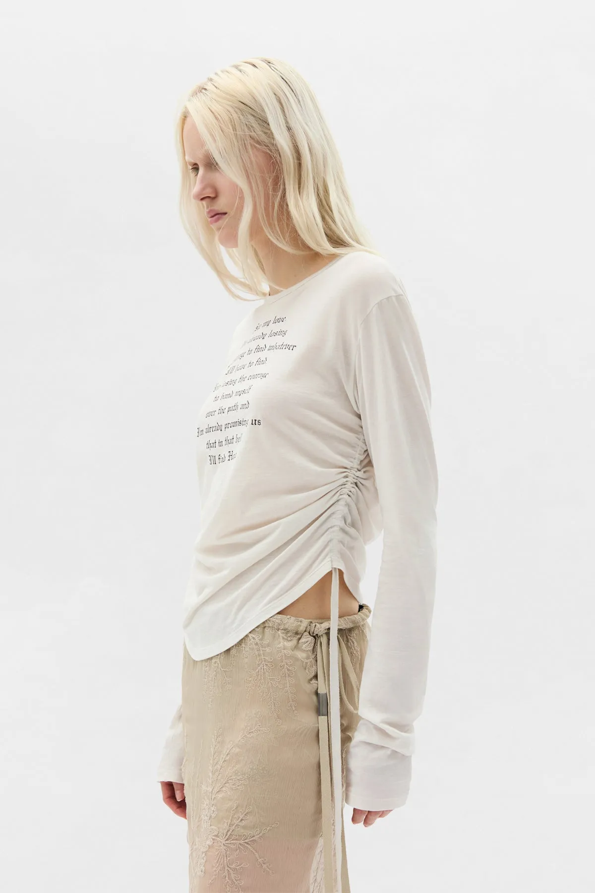 Dot Wrinkled Cropped Long Sleeve Top sold by Ann Demeulemeester product image thumbnail 2