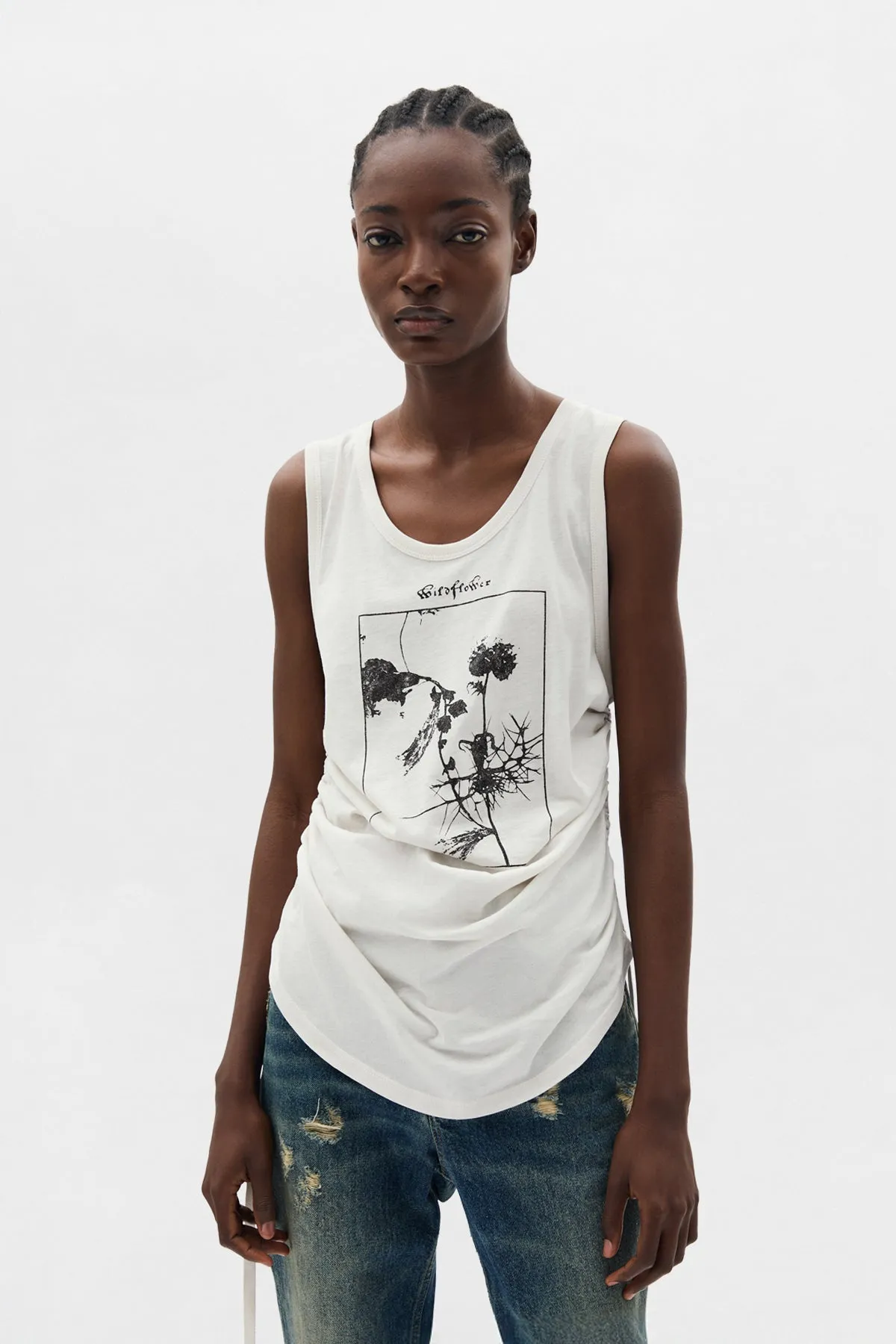 Mexi Wrinkled Cropped Tank Top sold by Ann Demeulemeester