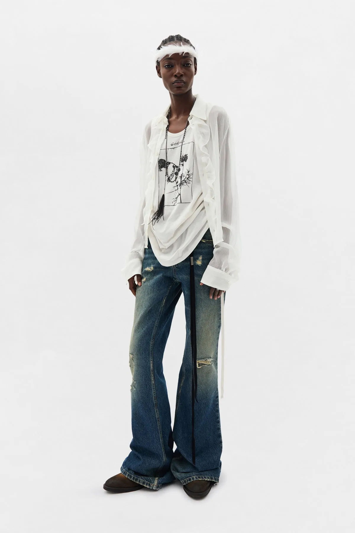 Mexi Wrinkled Cropped Tank Top sold by Ann Demeulemeester product image thumbnail 4