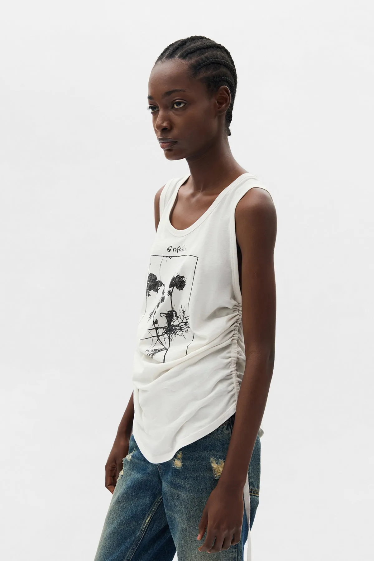 Mexi Wrinkled Cropped Tank Top sold by Ann Demeulemeester product image thumbnail 2