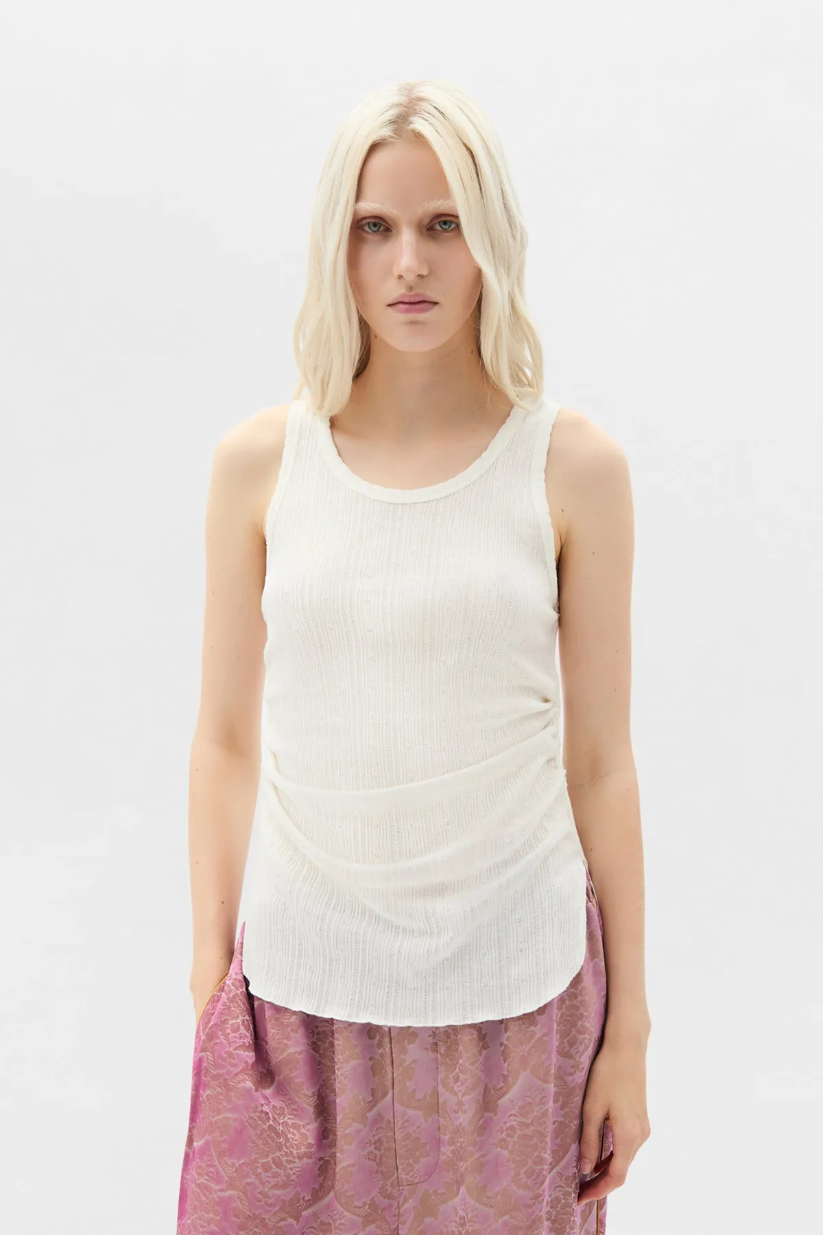 Mara Wrinkled Cropped Tank Top sold by Ann Demeulemeester