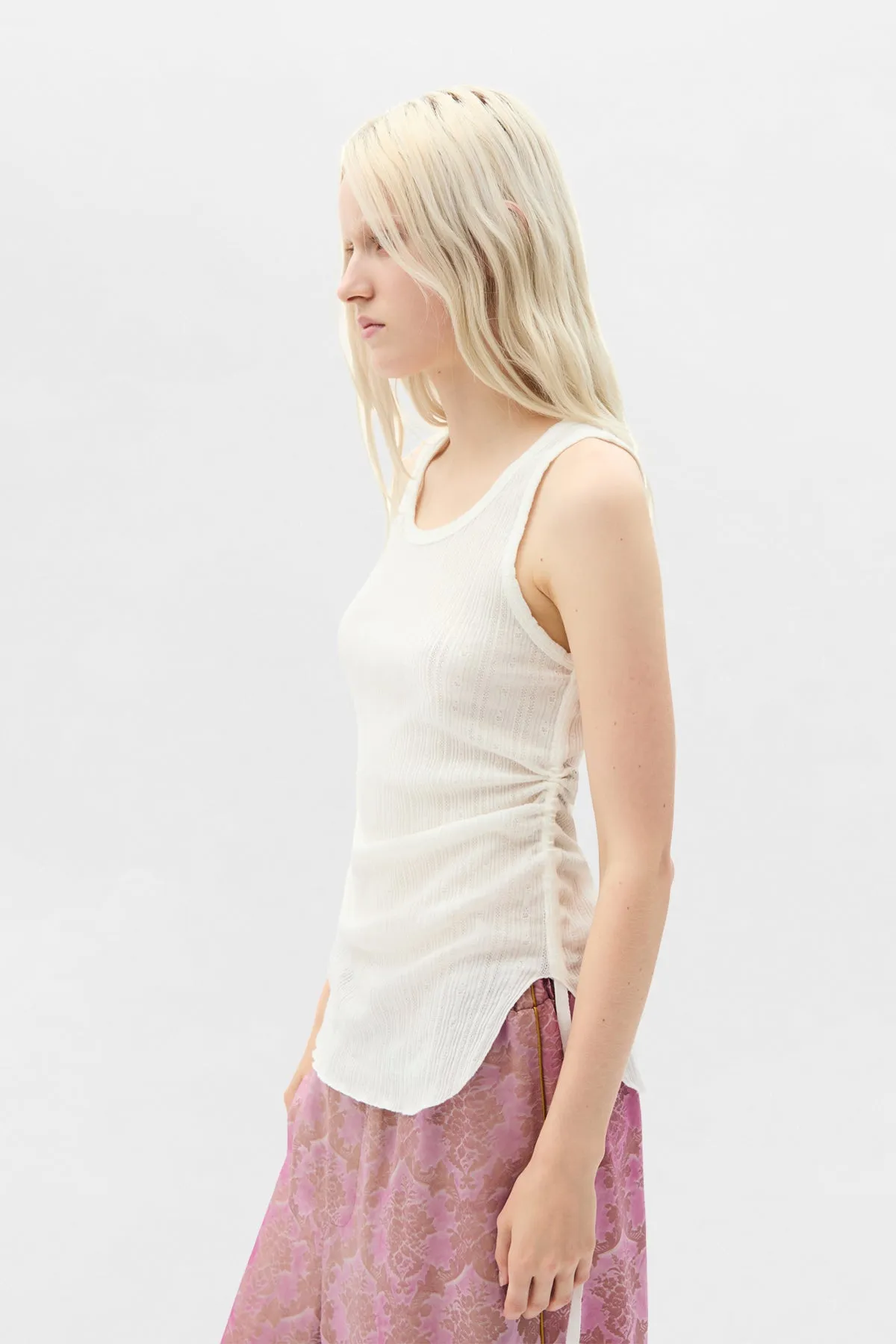 Mara Wrinkled Cropped Tank Top sold by Ann Demeulemeester product image thumbnail 2