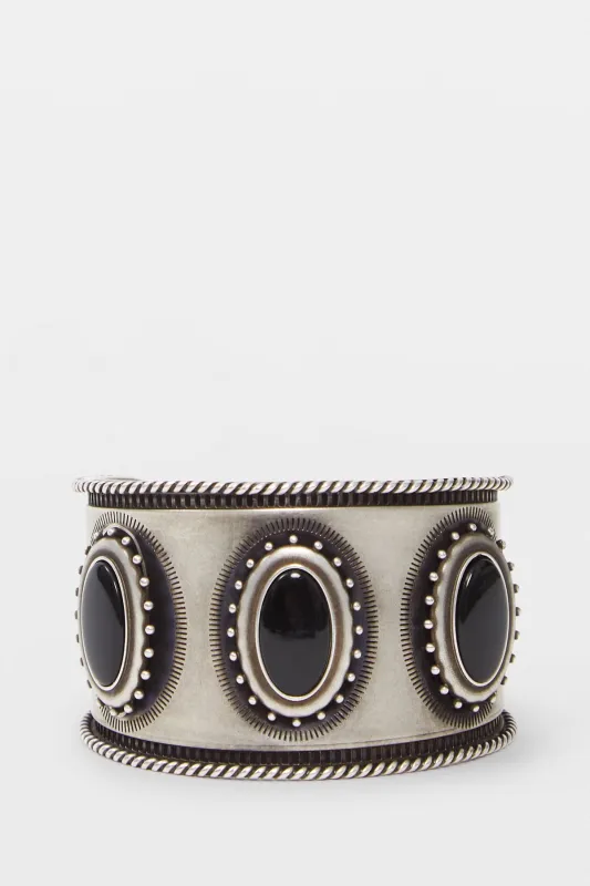 Luba Small Cabochon Engraved Cuff Bracelet made by Ann Demeulemeester
