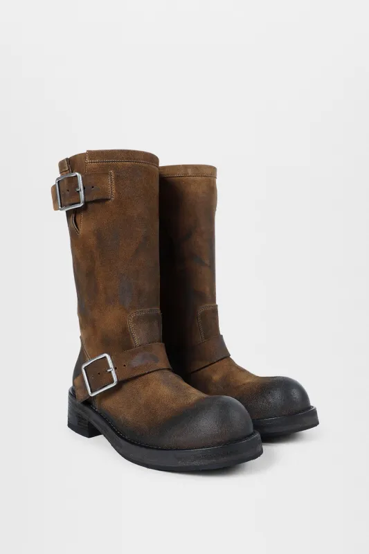 Sarith Engineer Biker Boots with Buckles made by Ann Demeulemeester