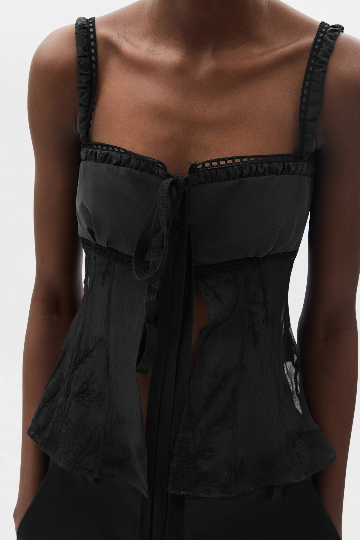 Gila Balconette Top with Panels sold by Ann Demeulemeester product image thumbnail 4