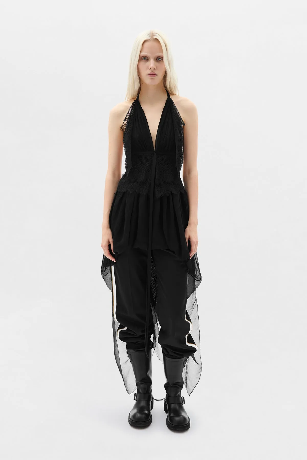 Dory Asymmetric Panel Top with Lace sold by Ann Demeulemeester