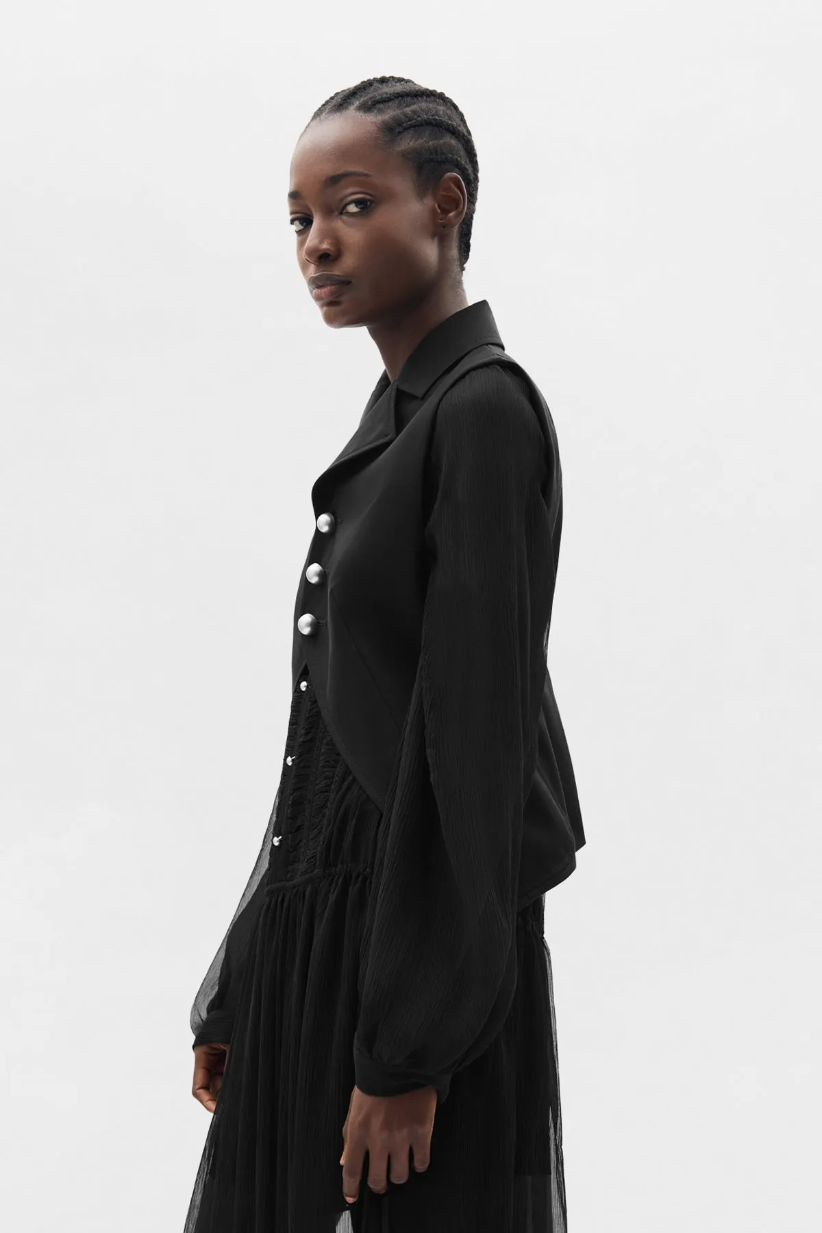 Lune Open Front Waistcoat sold by Ann Demeulemeester product image thumbnail 2
