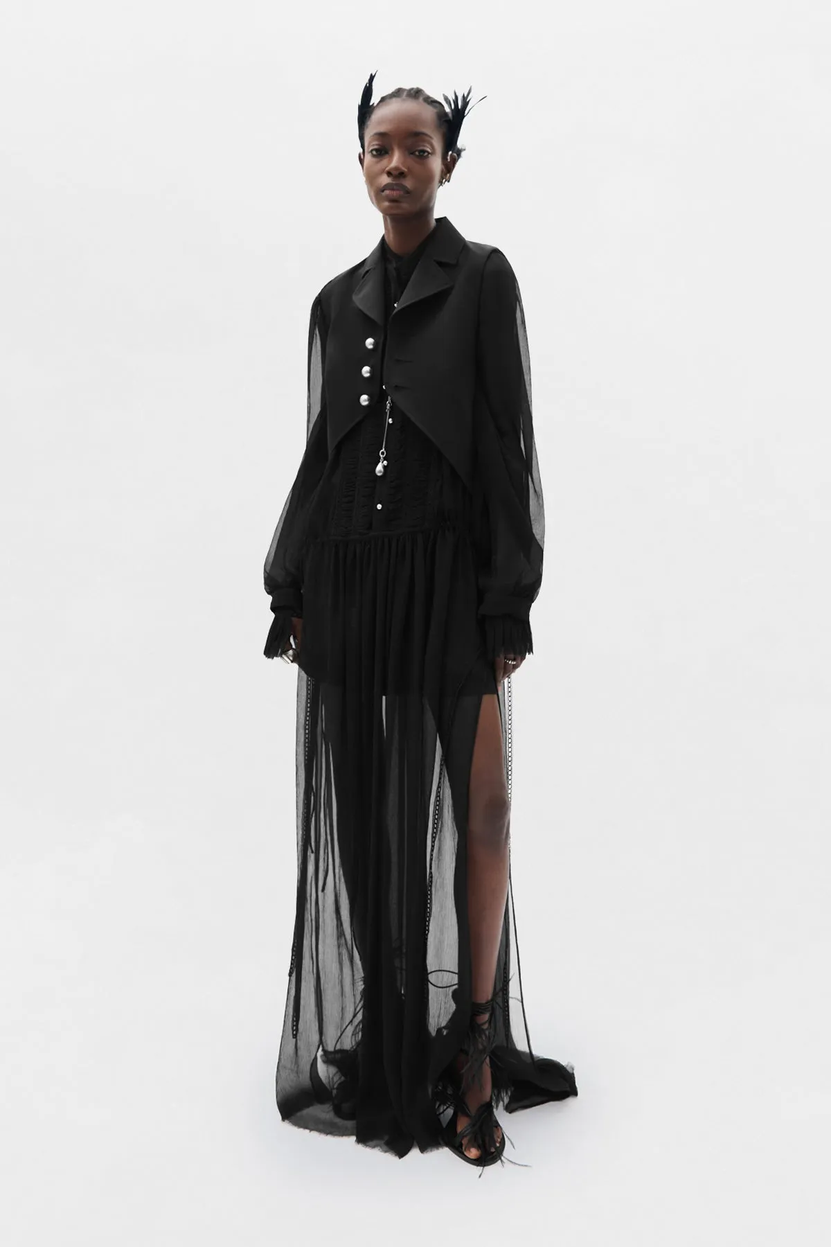 Lune Open Front Waistcoat sold by Ann Demeulemeester product image thumbnail 4