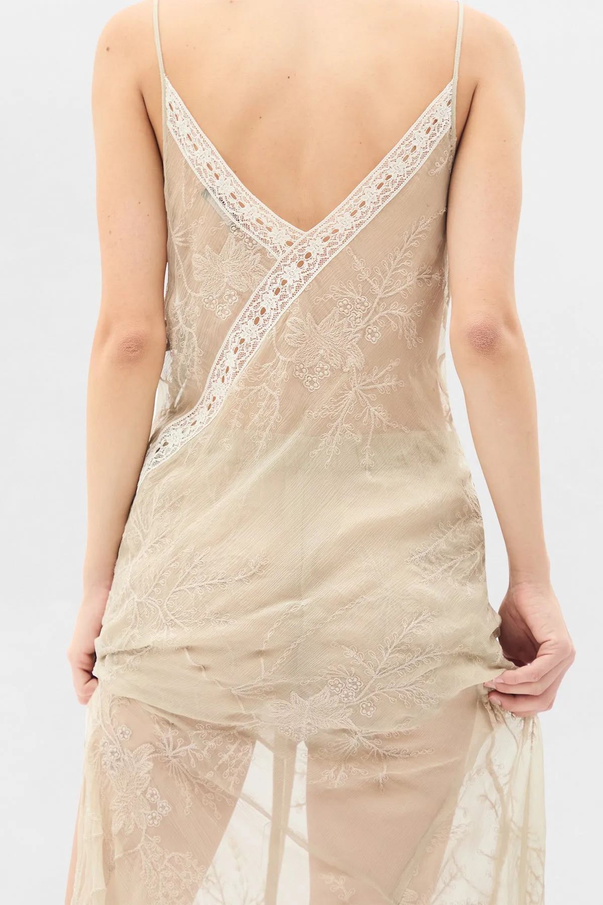 Lala X-Long Bias Dress with Lace Detail sold by Ann Demeulemeester product image thumbnail 5