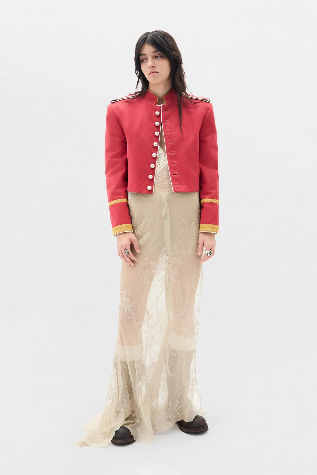 Lala X-Long Bias Dress with Lace Detail sold by Ann Demeulemeester product image thumbnail 4