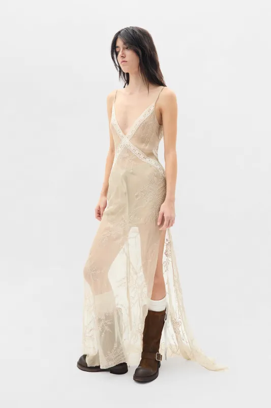 Lala X-Long Bias Dress with Lace Detail made by Ann Demeulemeester