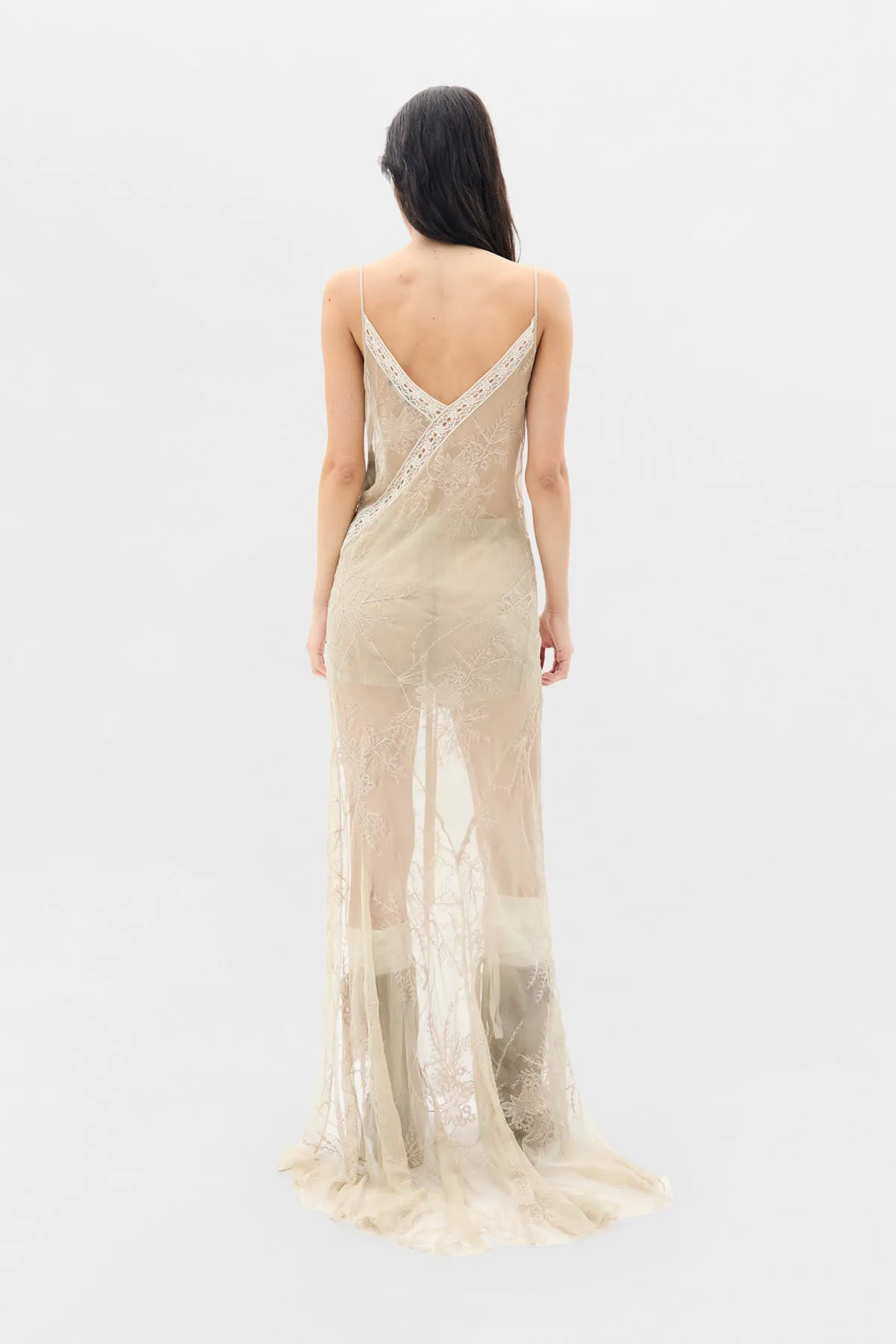 Lala X-Long Bias Dress with Lace Detail sold by Ann Demeulemeester product image thumbnail 3