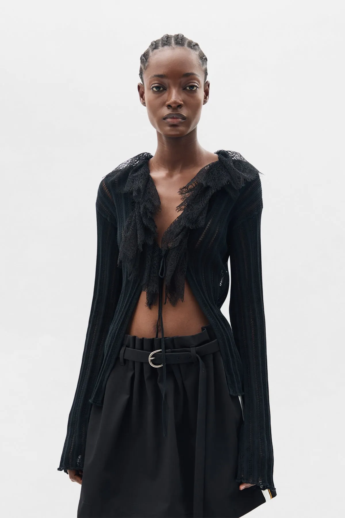 Nya Open Rib Fitted Cardigan sold by Ann Demeulemeester
