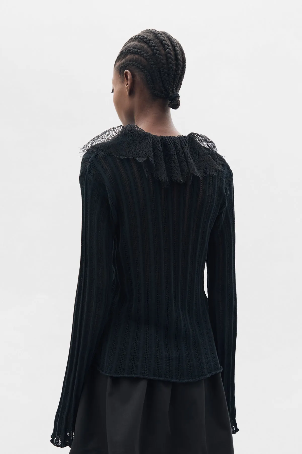 Nya Open Rib Fitted Cardigan sold by Ann Demeulemeester product image thumbnail 3