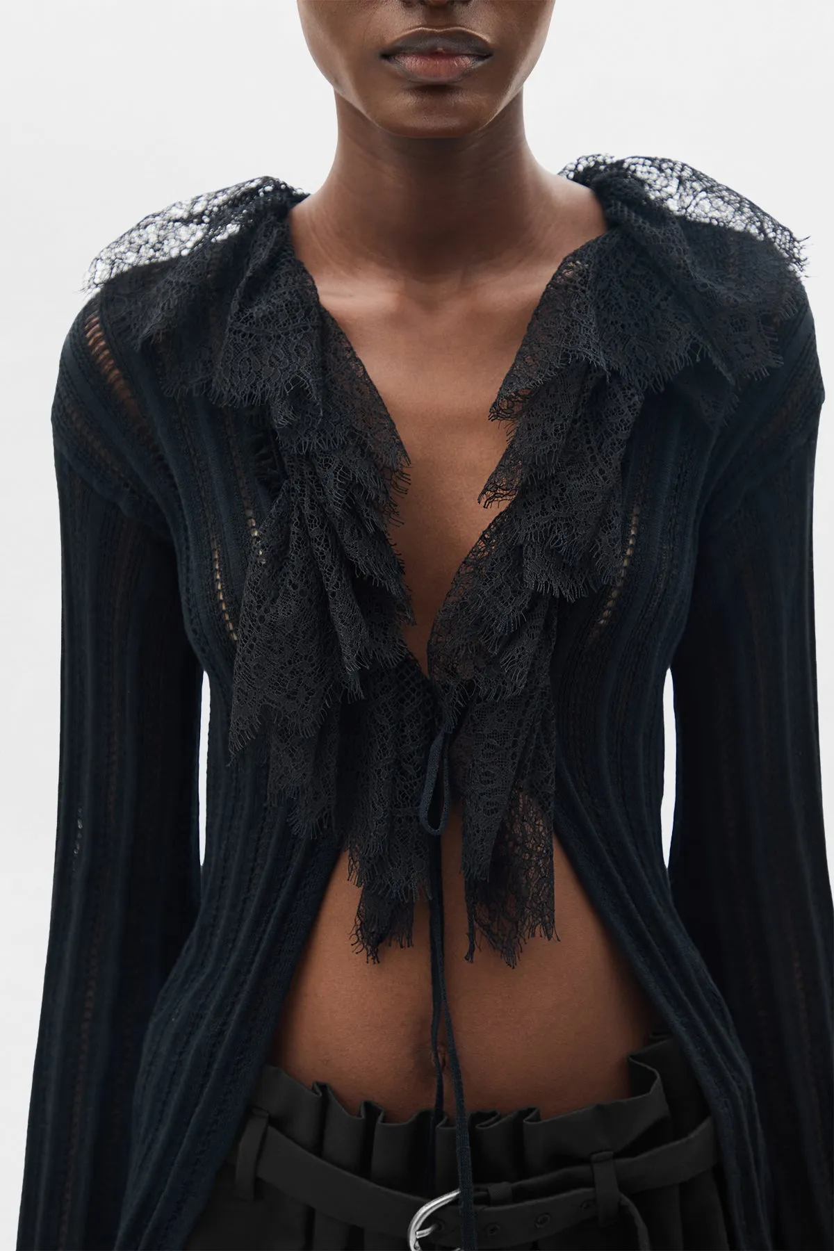 Nya Open Rib Fitted Cardigan sold by Ann Demeulemeester product image thumbnail 4