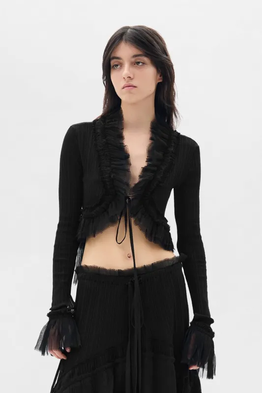 Jedi Long Sleeve Open Front Top made by Ann Demeulemeester