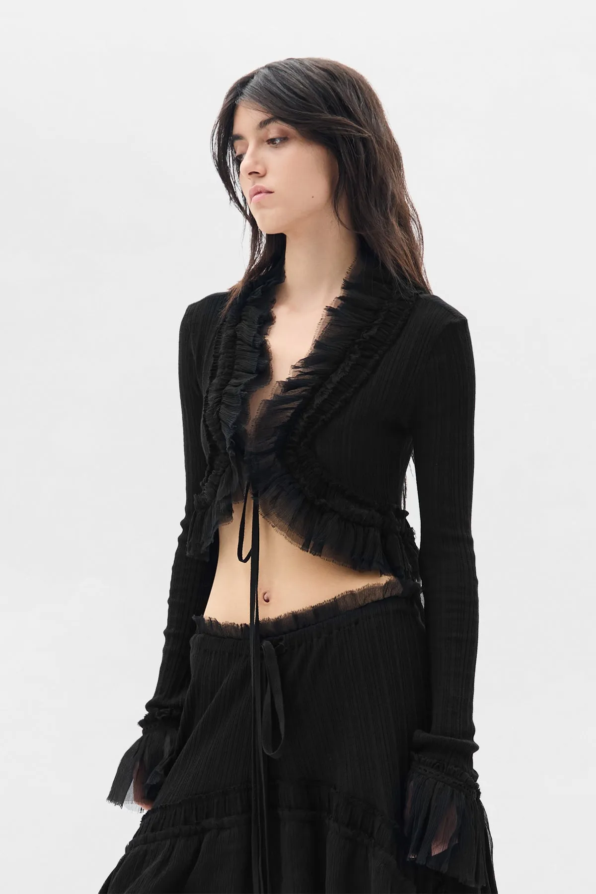 Jedi Long Sleeve Open Front Top sold by Ann Demeulemeester product image thumbnail 2