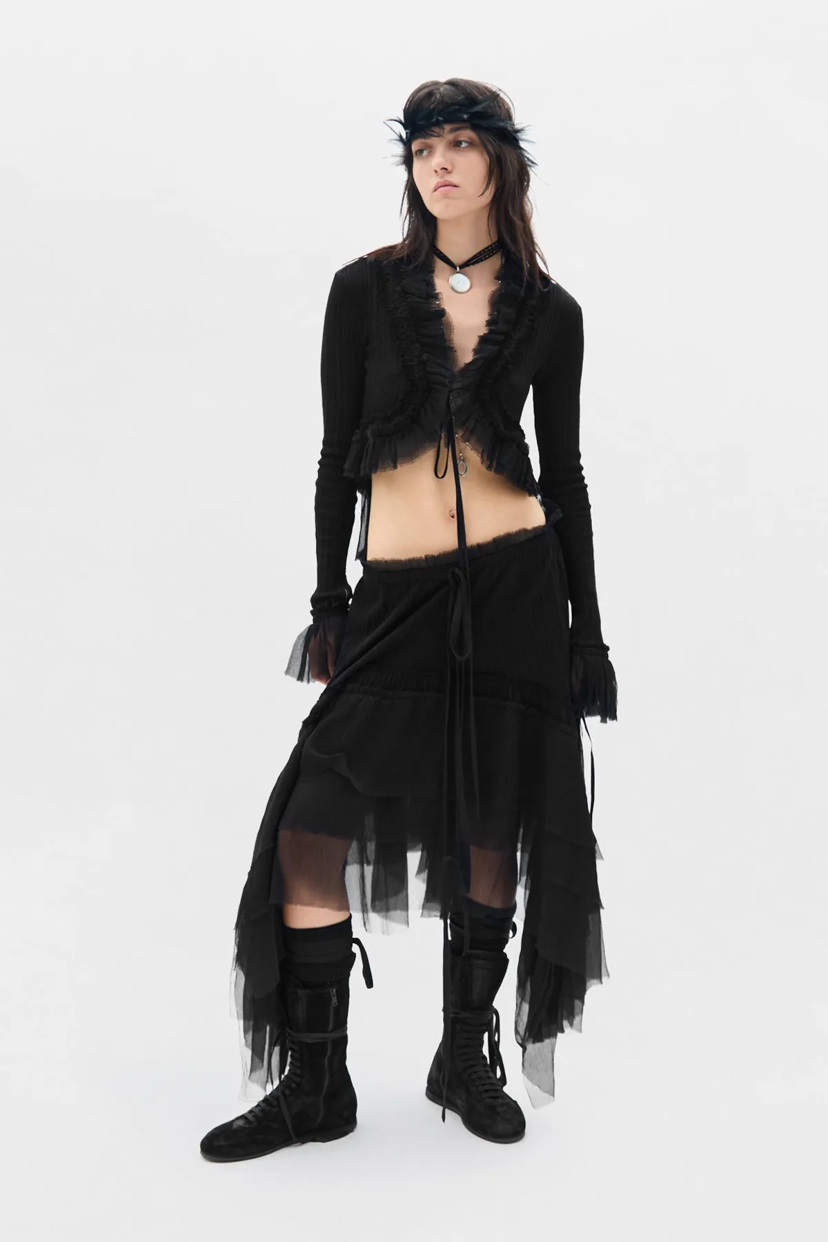 Jedi Long Sleeve Open Front Top sold by Ann Demeulemeester product image thumbnail 4