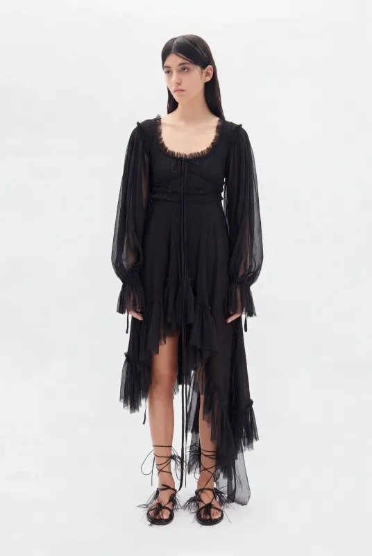 Giti Empire Waist Asymmetric Dress made by Ann Demeulemeester