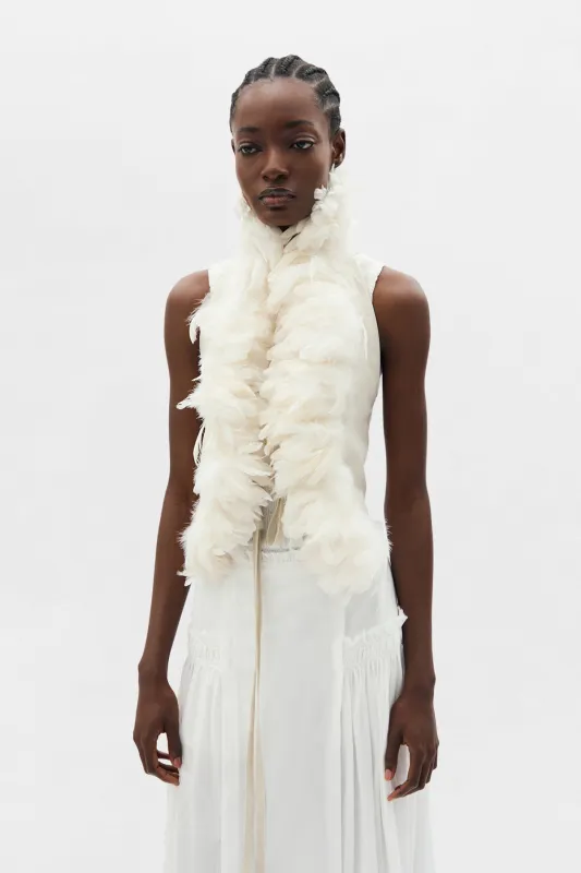 Idje Open Waistcoat with Feathers made by Ann Demeulemeester