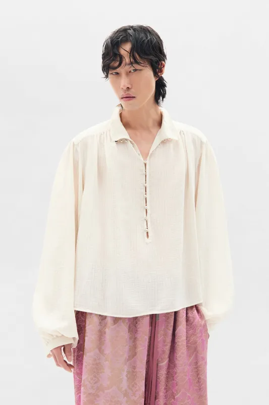 Thorald High Comfort Cropped Serafino Top made by Ann Demeulemeester