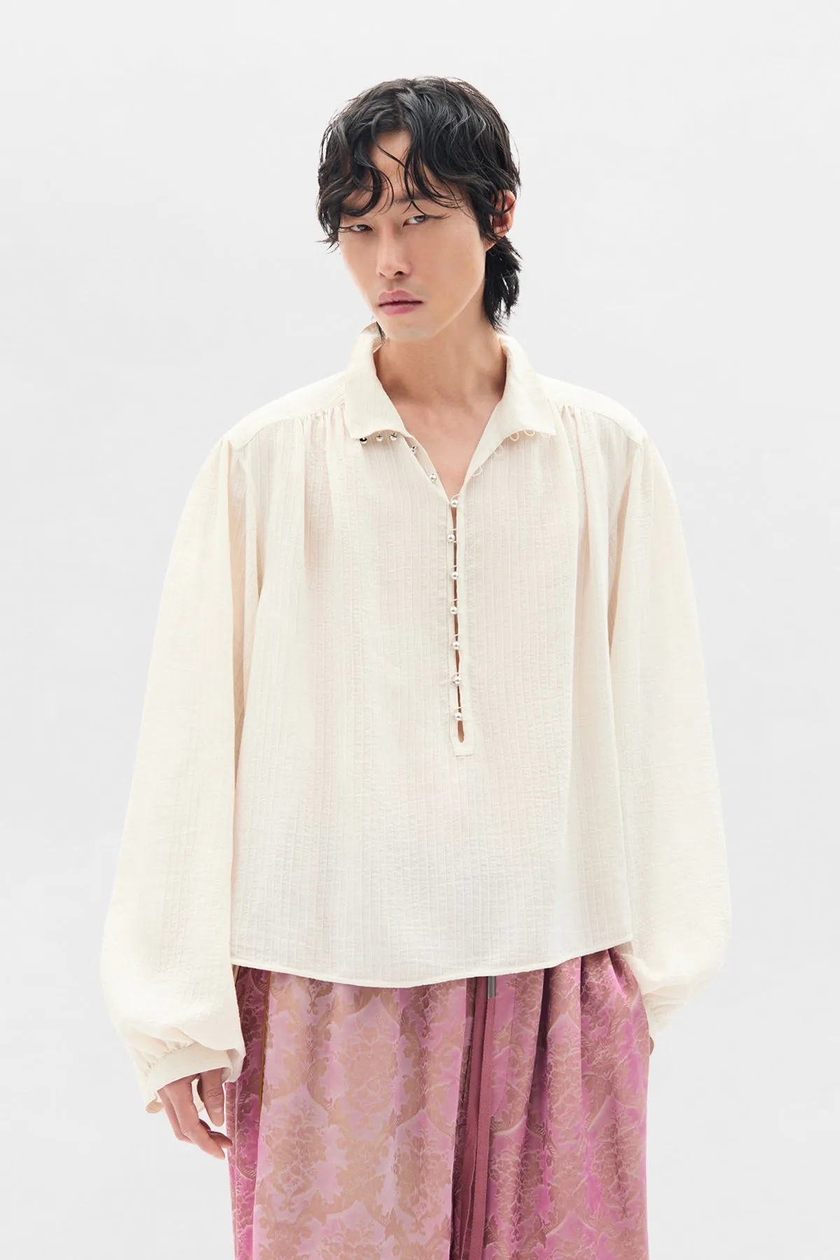 Thorald High Comfort Cropped Serafino Top sold by Ann Demeulemeester