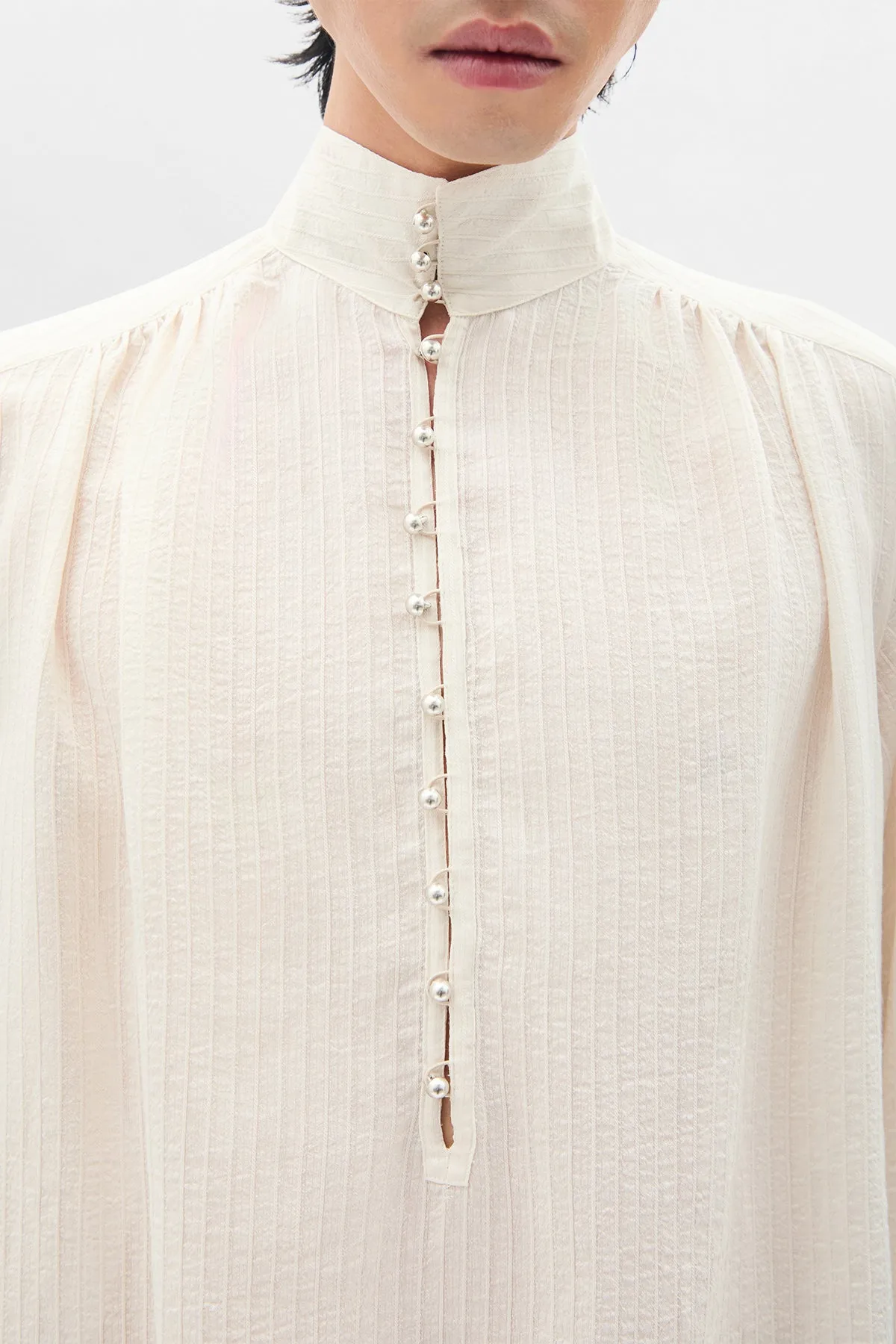 Thorald High Comfort Cropped Serafino Top sold by Ann Demeulemeester product image thumbnail 5