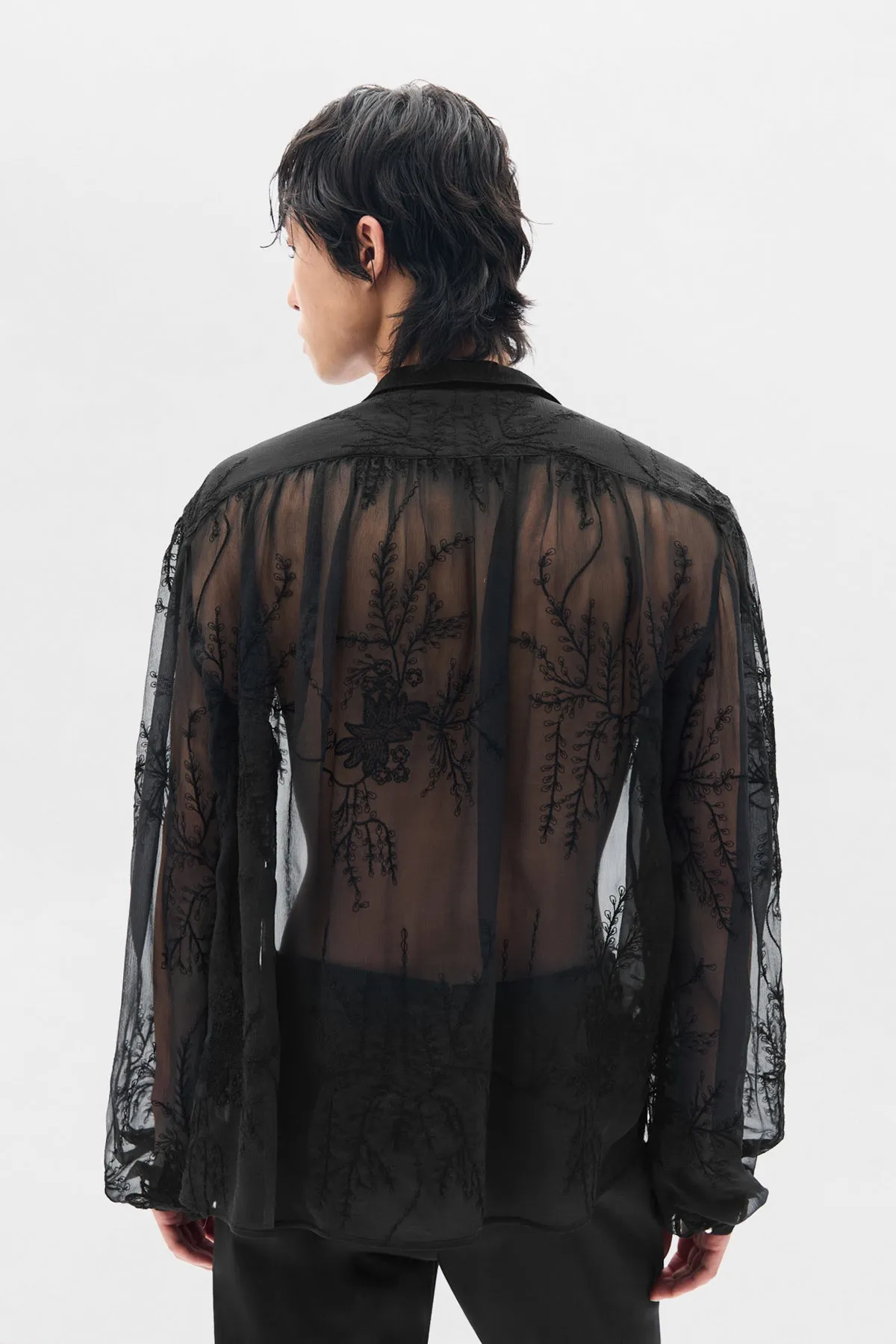 Thorald High Comfort Cropped Serafino Top sold by Ann Demeulemeester product image thumbnail 3