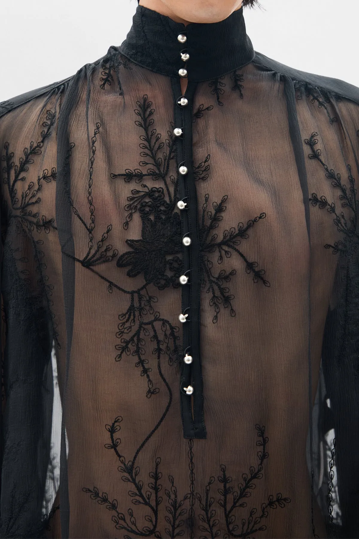 Thorald High Comfort Cropped Serafino Top sold by Ann Demeulemeester product image thumbnail 5