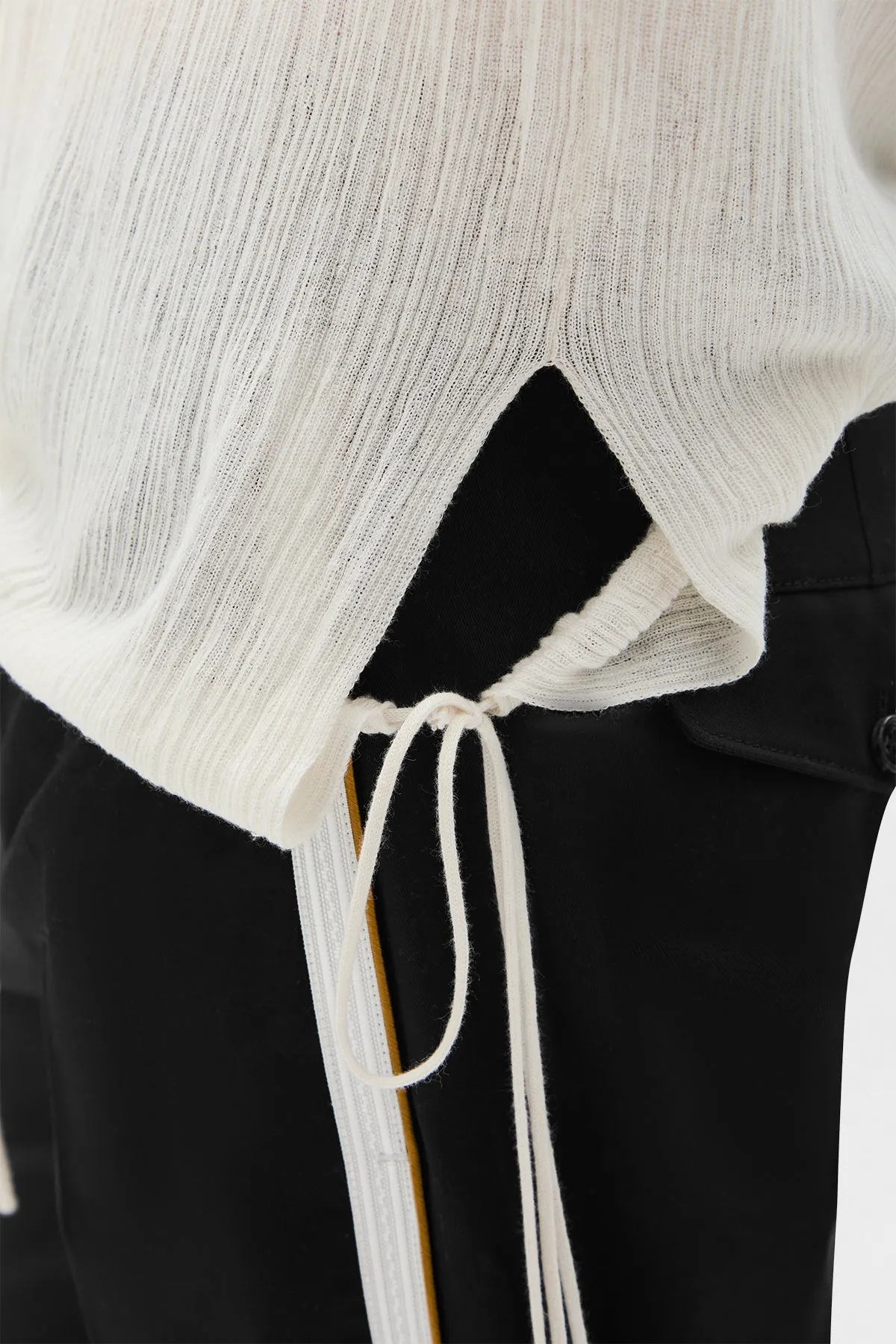 Tiu Creponette Rib Deep V-Neck Sweater sold by Ann Demeulemeester product image thumbnail 5