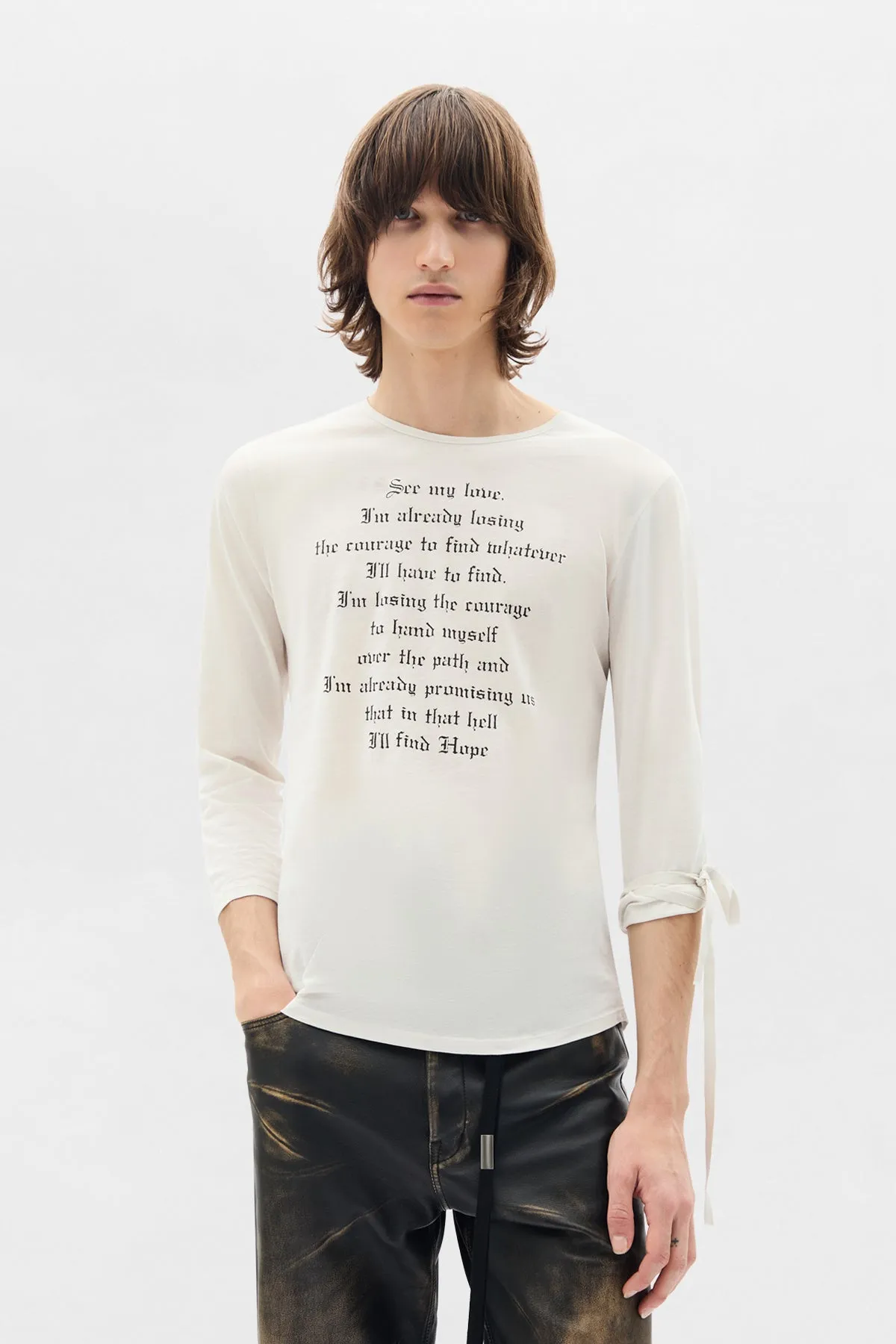 Alver Long Sleeve Fitted T-Shirt sold by Ann Demeulemeester