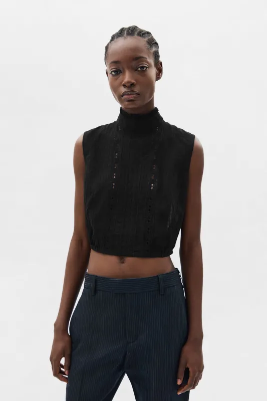 Bee High Neck Cropped Top made by Ann Demeulemeester