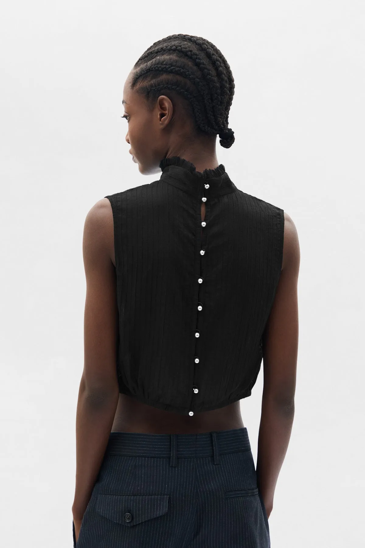 Bee High Neck Cropped Top sold by Ann Demeulemeester product image thumbnail 3