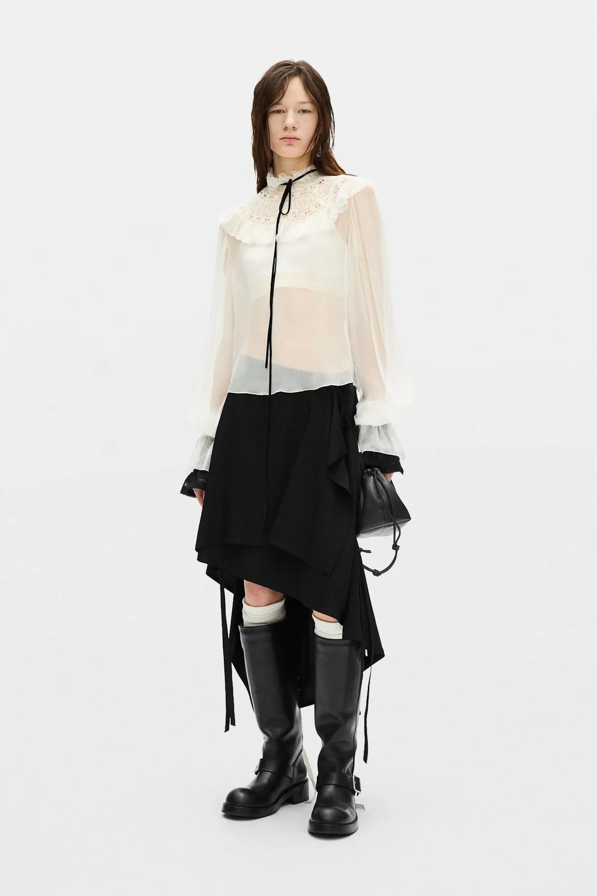Birit Asymmetrical Wrap Skirt sold by Ann Demeulemeester product image thumbnail 4