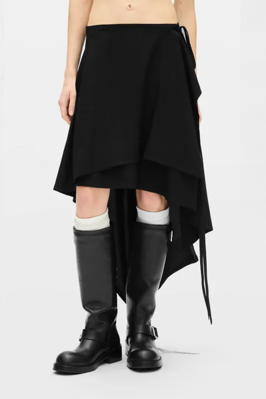 Birit Asymmetrical Wrap Skirt made by Ann Demeulemeester