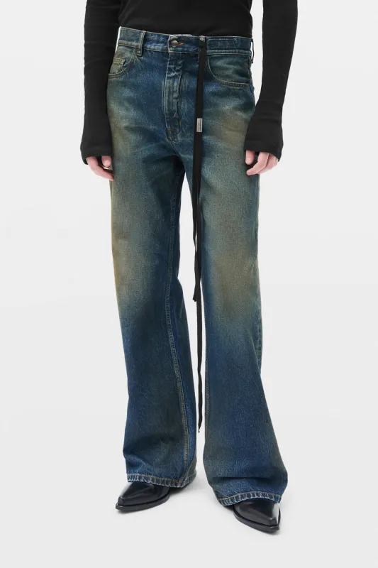 Modest 5 Pockets Relaxed Flared Trousers made by Ann Demeulemeester