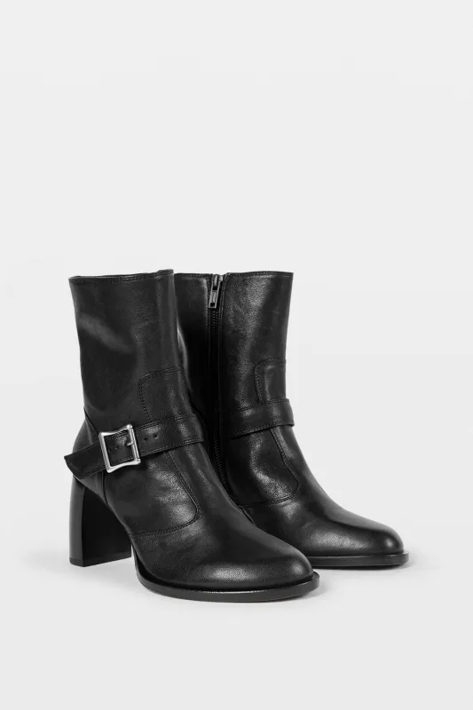 Klarissa Heeled Ankle Boots With Belt made by Ann Demeulemeester