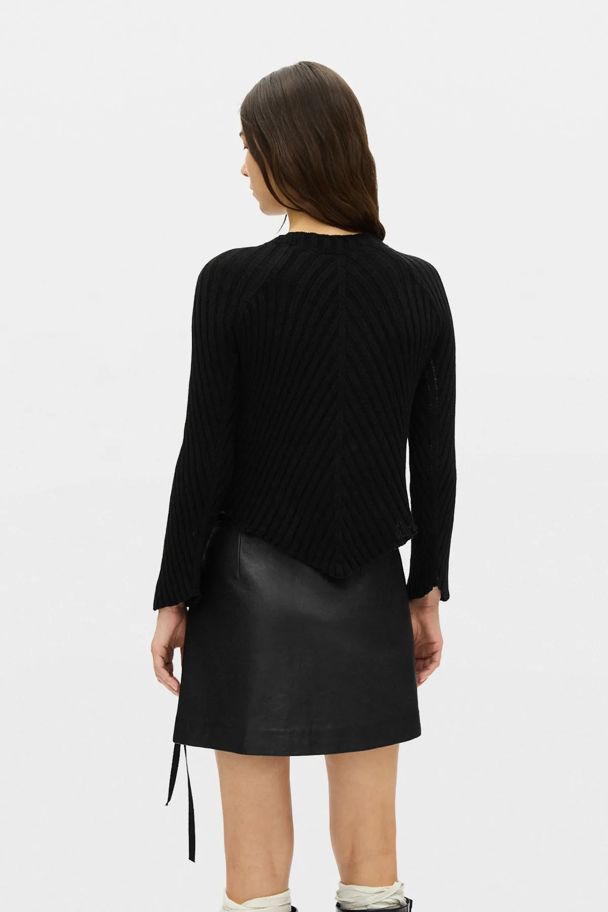 Wilja Diagonal Rib Sweater with Cut Out Armhole Detail sold by Ann Demeulemeester product image thumbnail 3